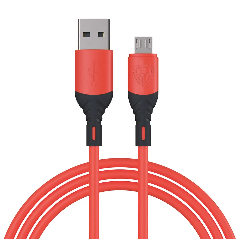Кабель для зарядки USB(A)-microUSB BY Карнавал, 1м, 2,4А, красный - #1