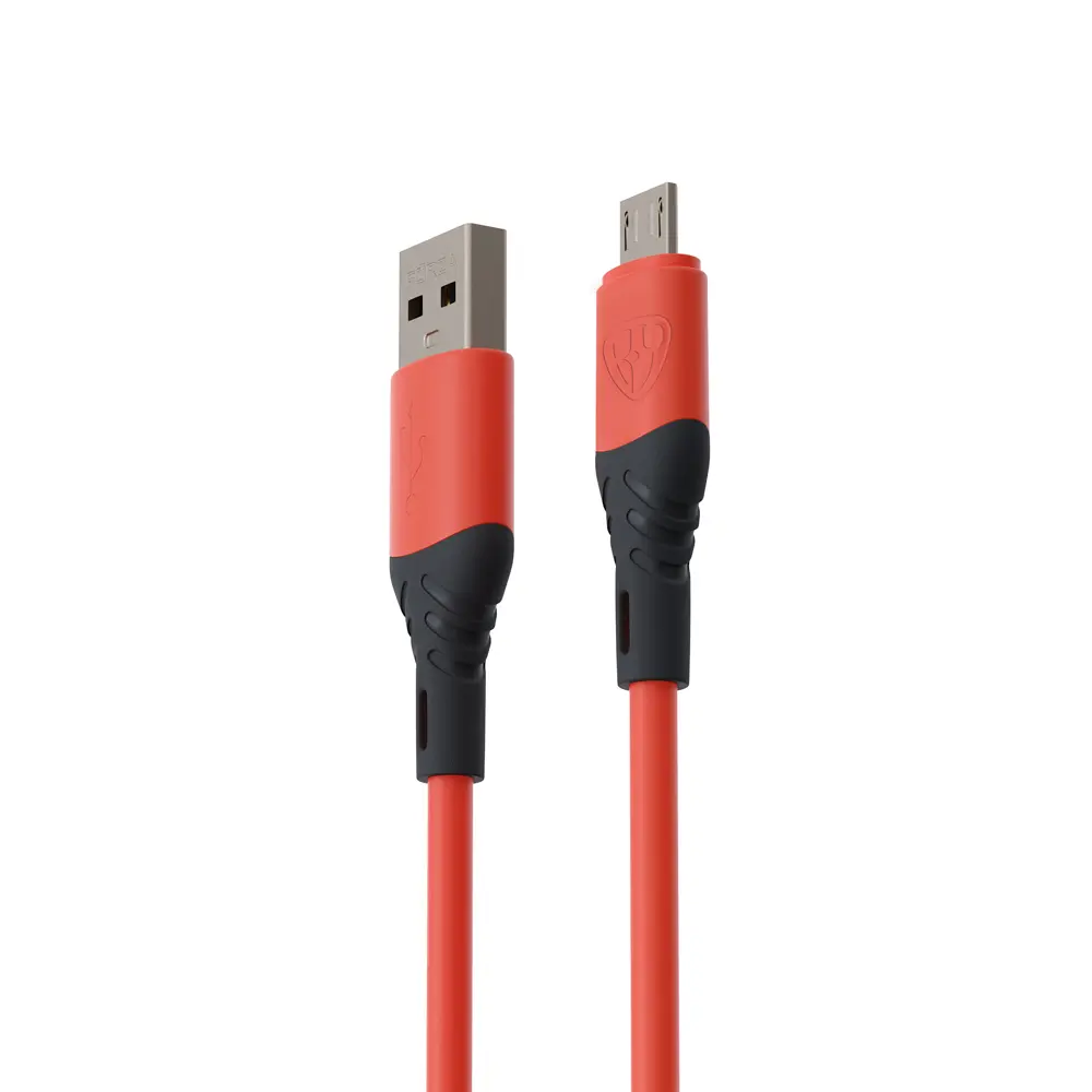 Кабель для зарядки USB(A)-microUSB BY Карнавал, 1м, 2,4А, красный - #3