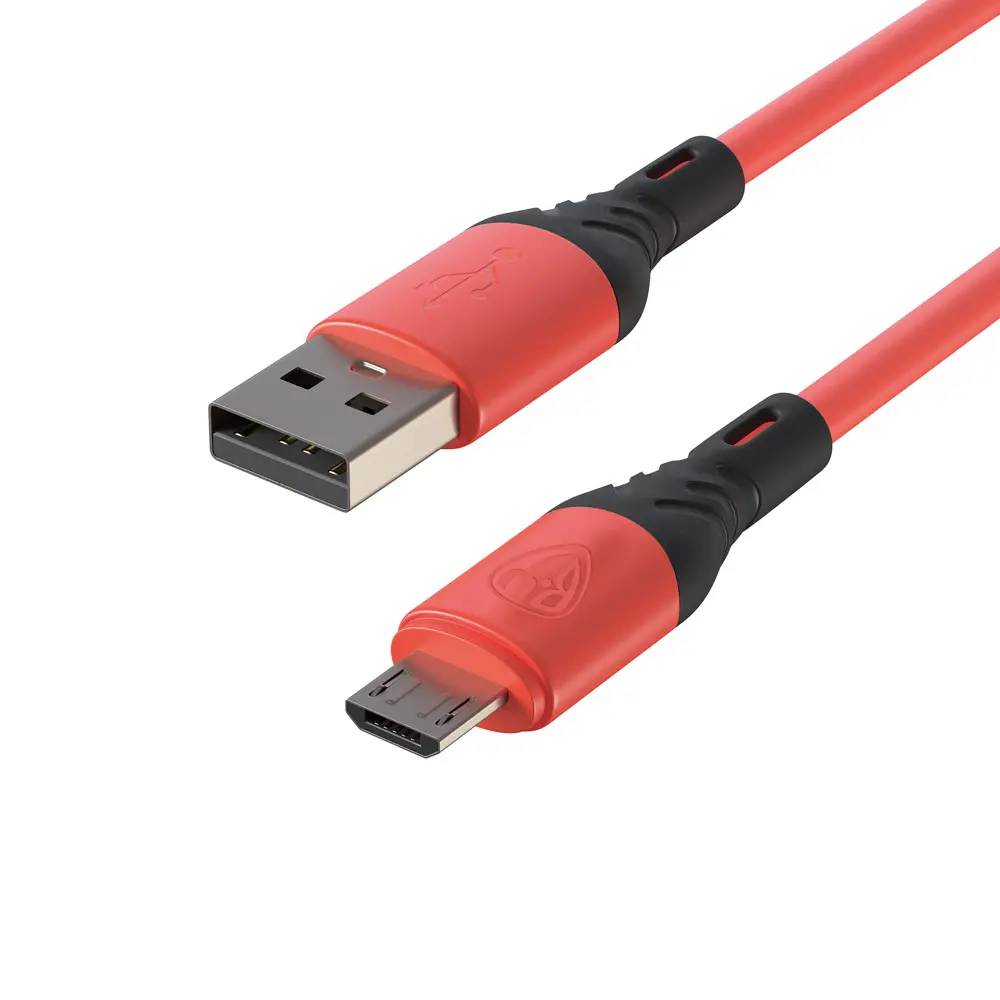 Кабель для зарядки USB(A)-microUSB BY Карнавал, 1м, 2,4А, красный - #4