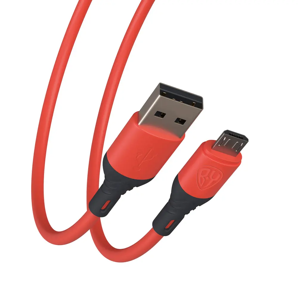 Кабель для зарядки USB(A)-microUSB BY Карнавал, 1м, 2,4А, красный - #5