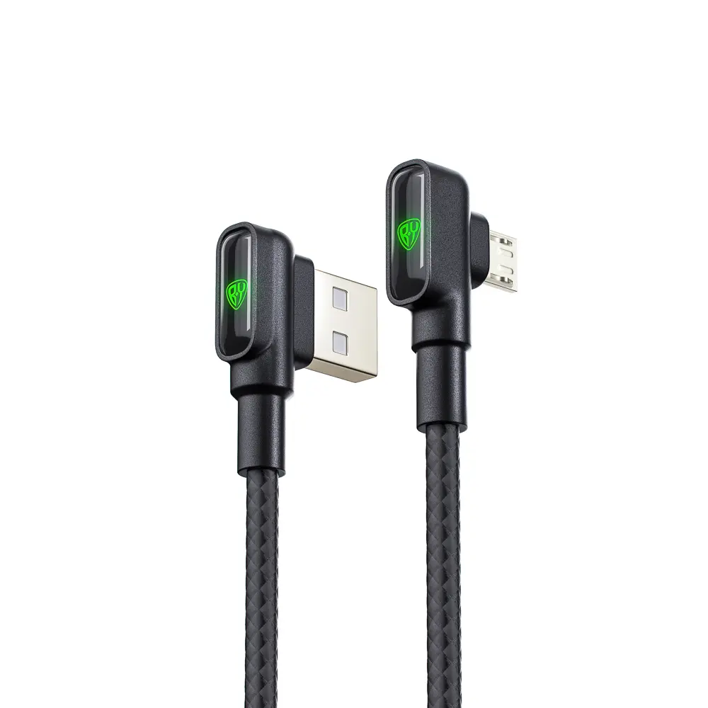 Кабель для зарядки USB(A)-microUSB BY L-shape, 1м, 3A, Быстрая зарядка QC 3.0, черный - #3