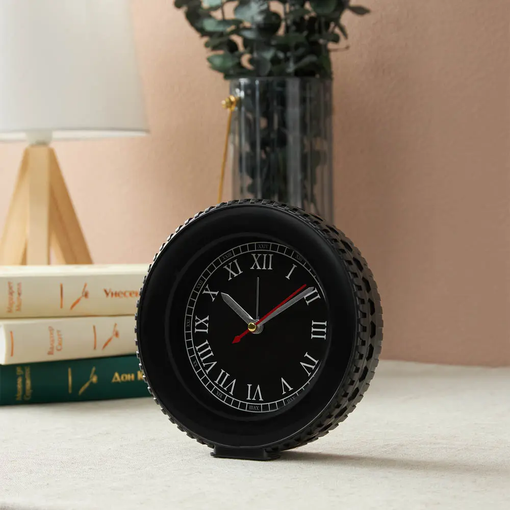 LADECOR CHRONO Часы настольные в виде шины, 14x14x4 см, пластик, 2 дизайна - #9