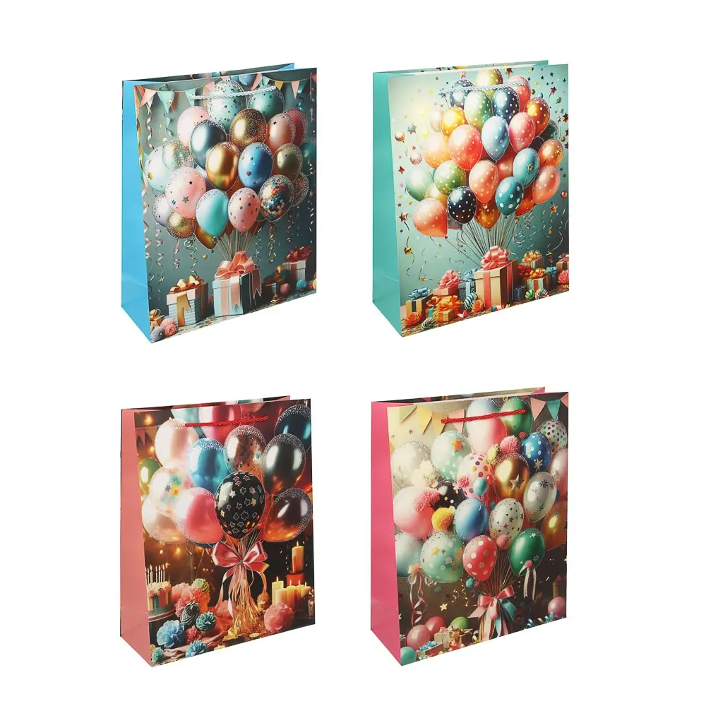 Пакет подарочный тм Fntastic L 26x32x10см, бумага, 4 дизайна - #1