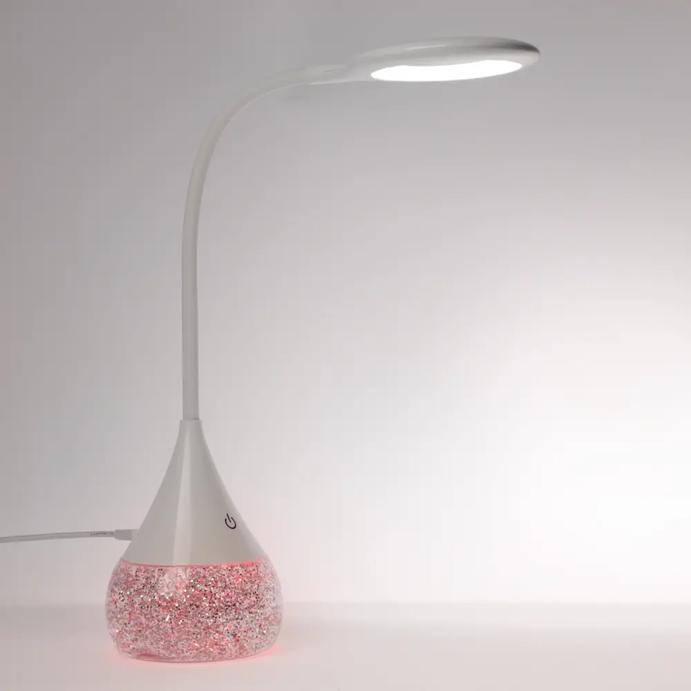 Светильник переносной настольный BY Глиттер,16LED,5Вт,300Лм,RGB,USB-C 5В,каб.1м, дим., пластик,белый - #10