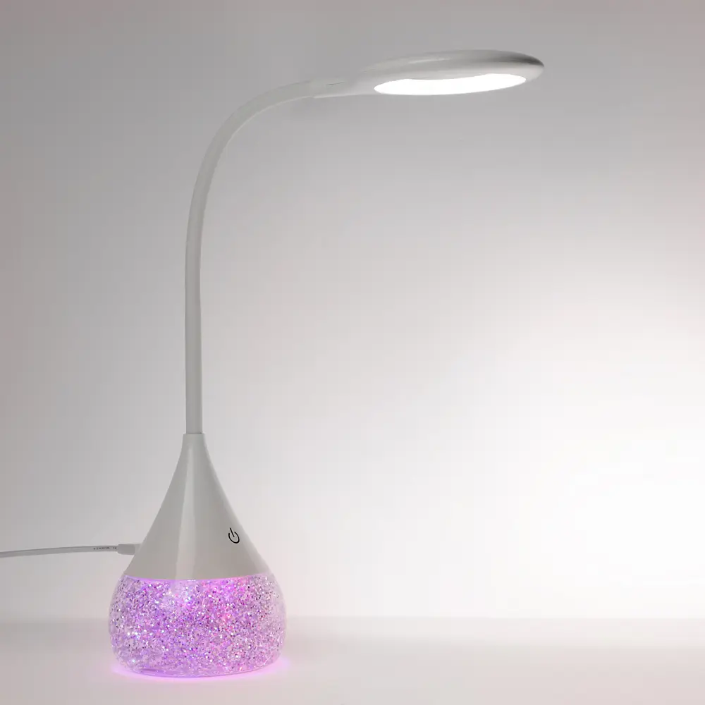 Светильник переносной настольный BY Глиттер,16LED,5Вт,300Лм,RGB,USB-C 5В,каб.1м, дим., пластик,белый - #11