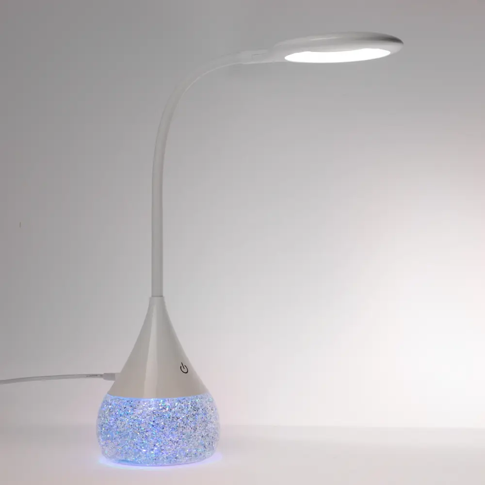 Светильник переносной настольный BY Глиттер,16LED,5Вт,300Лм,RGB,USB-C 5В,каб.1м, дим., пластик,белый - #13