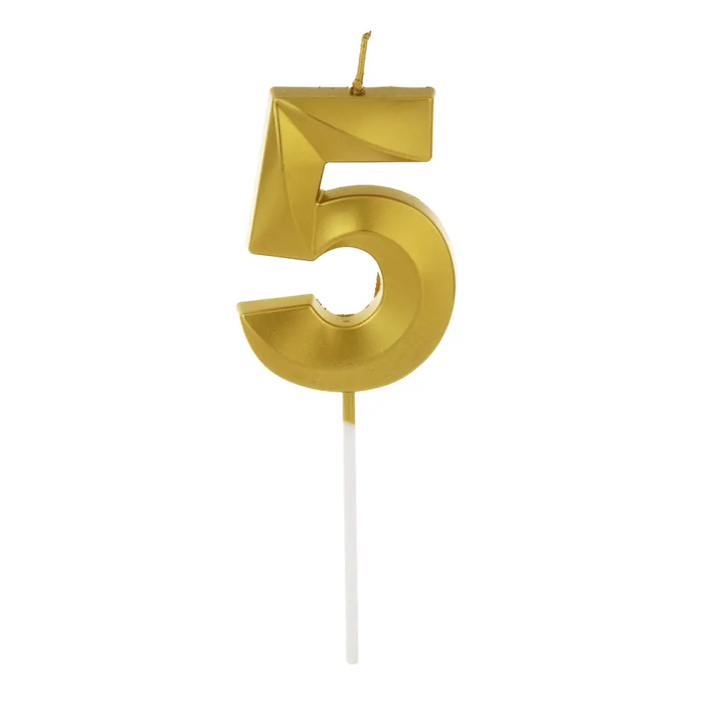 Свеча для торта тм Fntastic 7 см, в форме цифр (5), парафин - #1