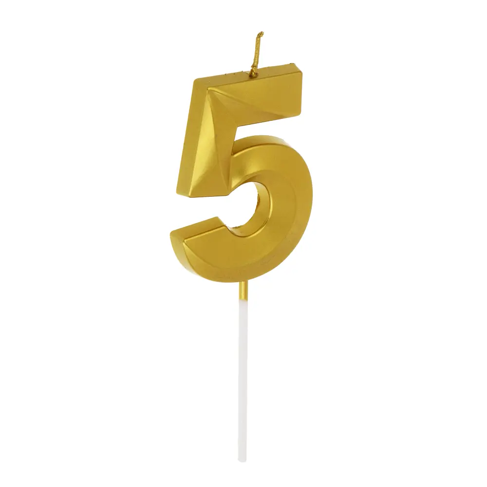 Свеча для торта тм Fntastic 7 см, в форме цифр (5), парафин - #2
