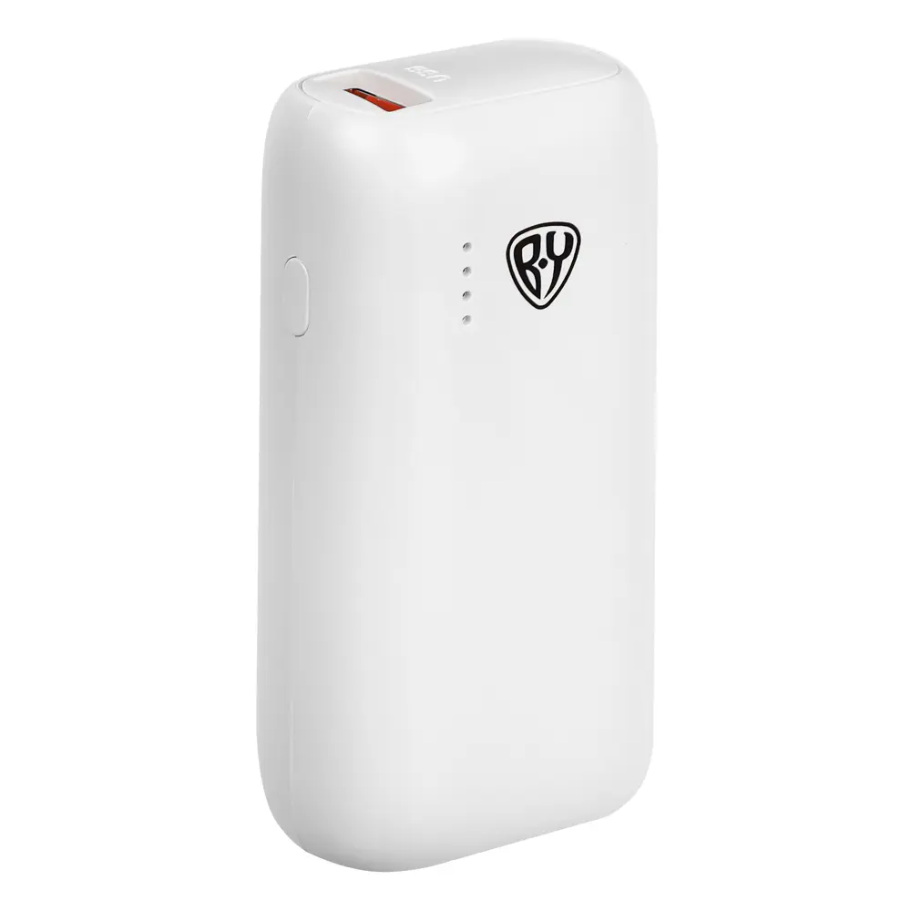 Аккумулятор мобильный BY Мини 5000мАч, USB/Type-C, Быстрая зарядка QC3.0+PD, 5A, белый - #1