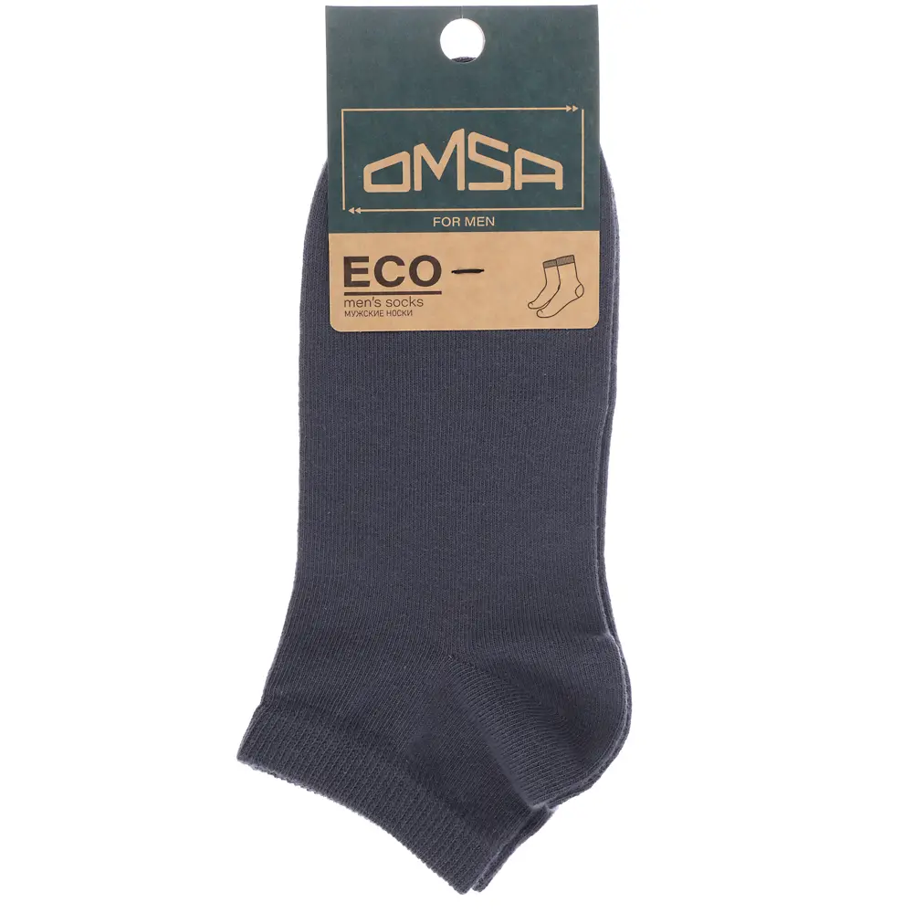 OMSA ECO 402 Носки мужские укороченные, р.42-44, 75% хлопок, 20% полиамид, 5% эластан, темно-серый - #4