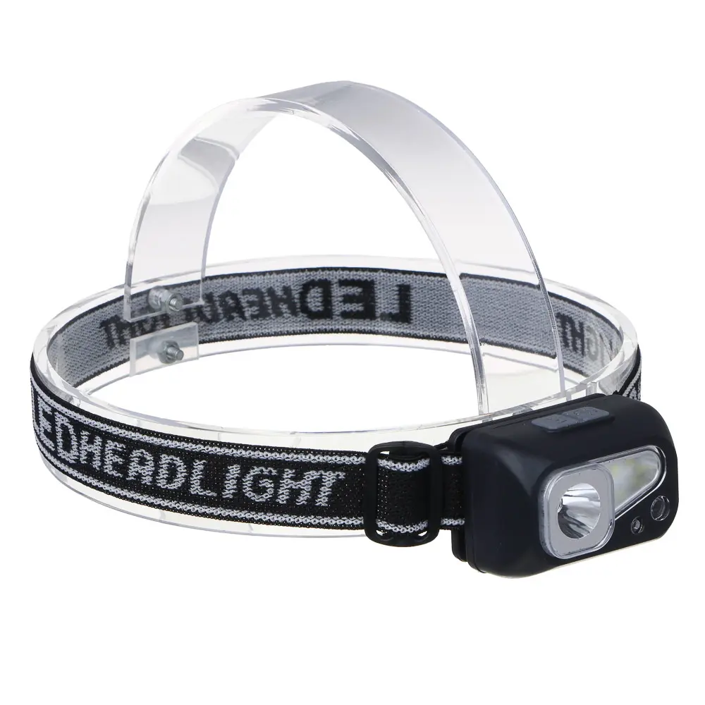 Фонарь налобный тм ЕРМАК, сенсорный, XPE LED + 3 SMD, 6 режимов, 500мАч, зарядка Type C, 57х29х38 мм - #1