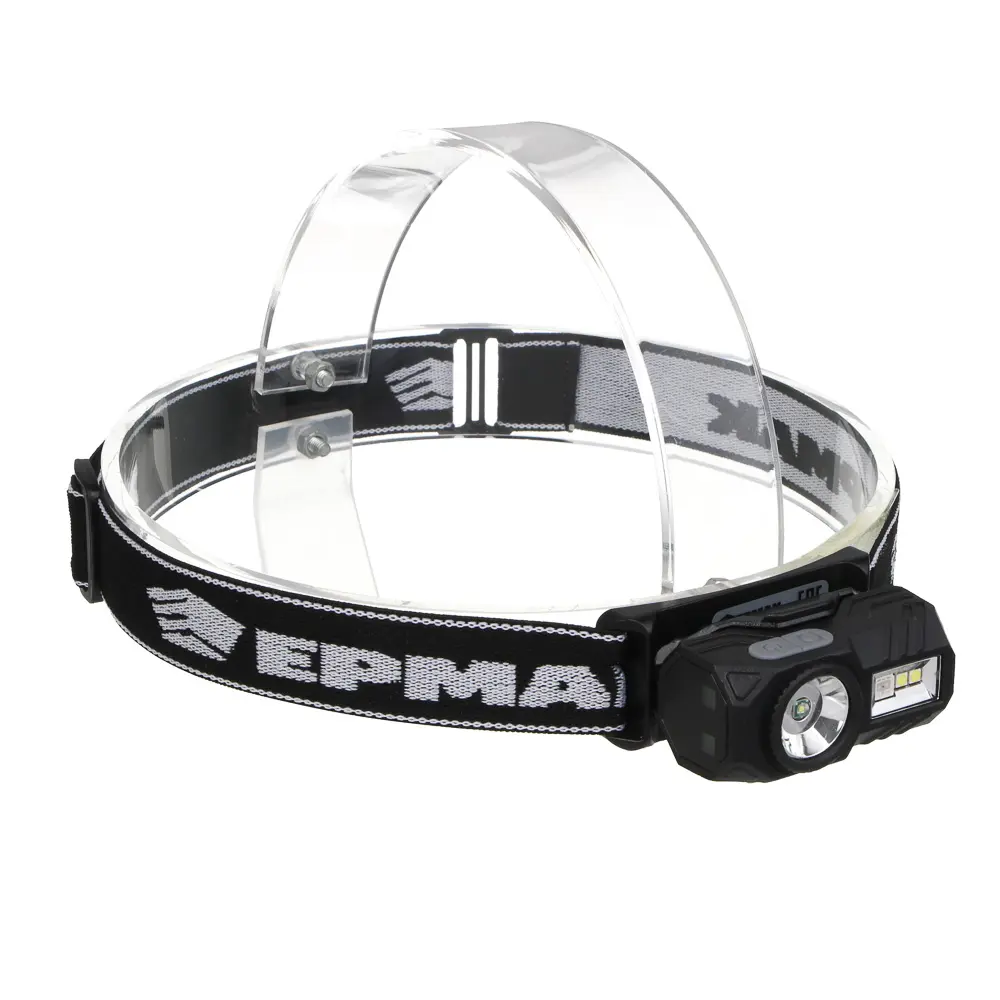 Фонарь налобный тм ЕРМАК,сенсорный,крепление,XPE LED+3LED,9 режимов,500мАч,64х45х34 мм,красный свет - #1