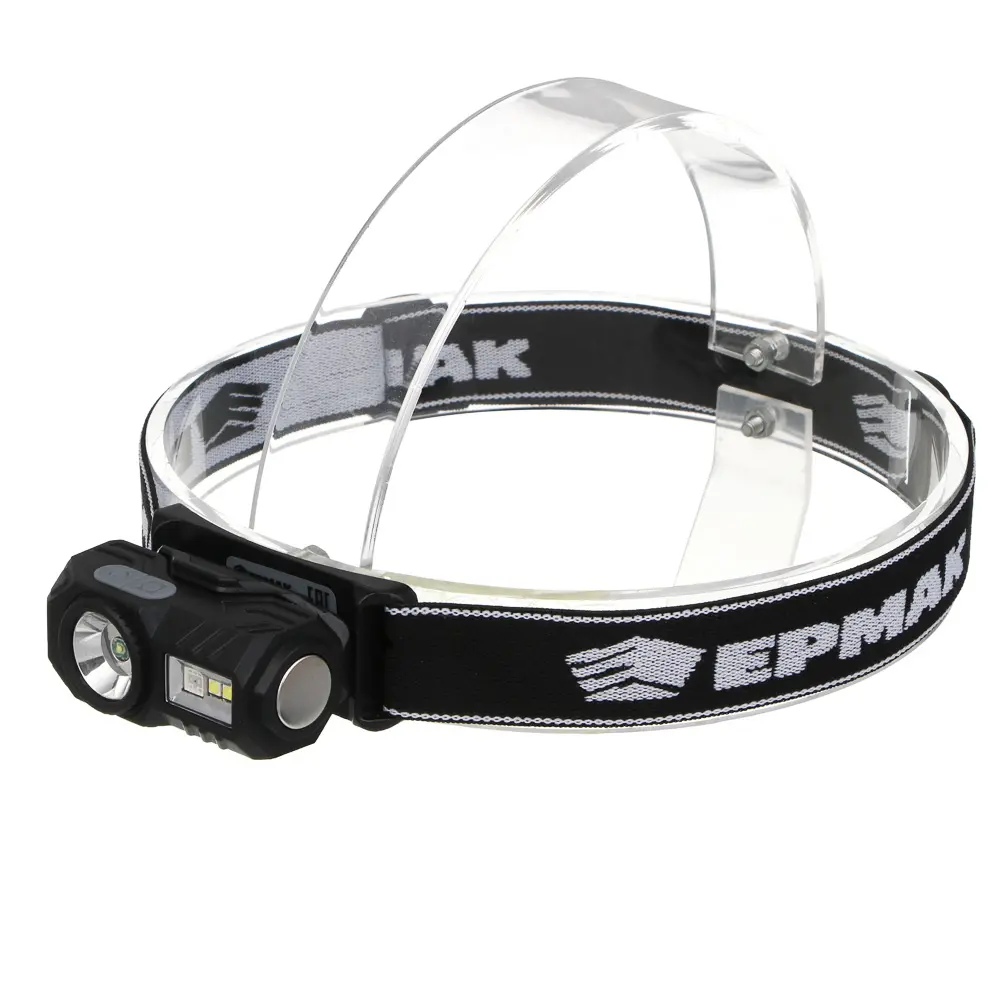 Фонарь налобный тм ЕРМАК,сенсорный,крепление,XPE LED+3LED,9 режимов,500мАч,64х45х34 мм,красный свет - #3