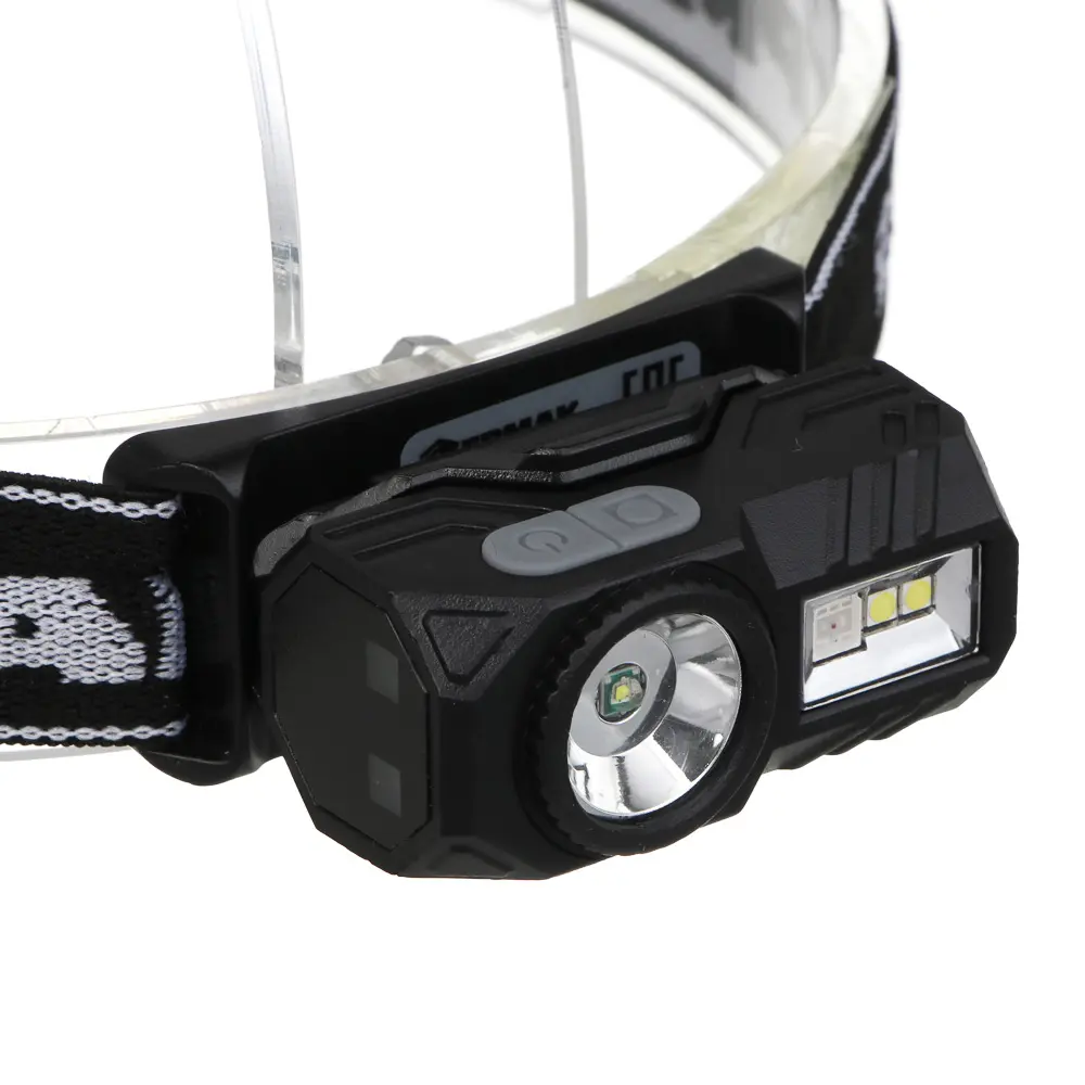 Фонарь налобный тм ЕРМАК,сенсорный,крепление,XPE LED+3LED,9 режимов,500мАч,64х45х34 мм,красный свет - #5