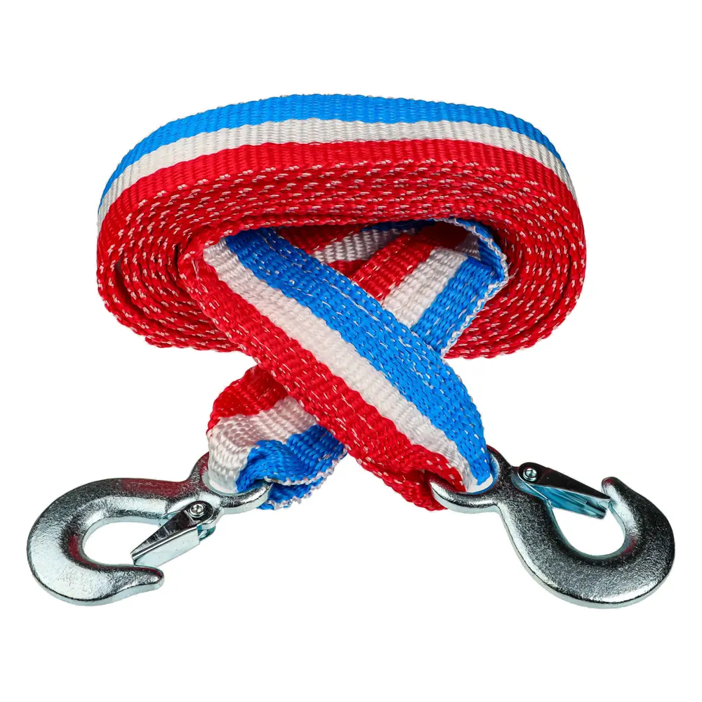 ЕРМАК Трос-ремень буксировочный 10 т, в пакете, с крюками, 5м - #1