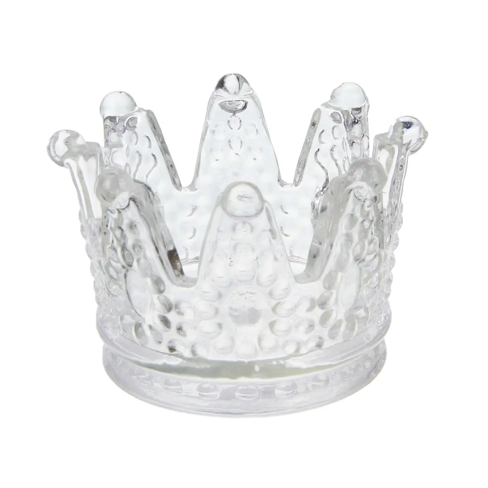 Подсвечник тм LADECOR "Корона" стеклянный, 6х6x5 см - #1