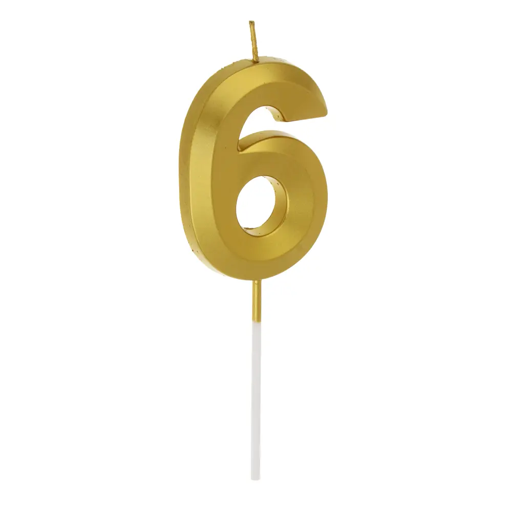 Свеча для торта тм Fntastic 7 см, в форме цифр (6), парафин - #2