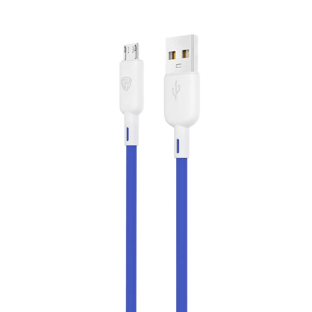 Кабель для зарядки USB(A)-microUSB BY Bright, 1м, быстр зарядка 3А, QC,PD 20Вт, силикон, сине-серый - #3