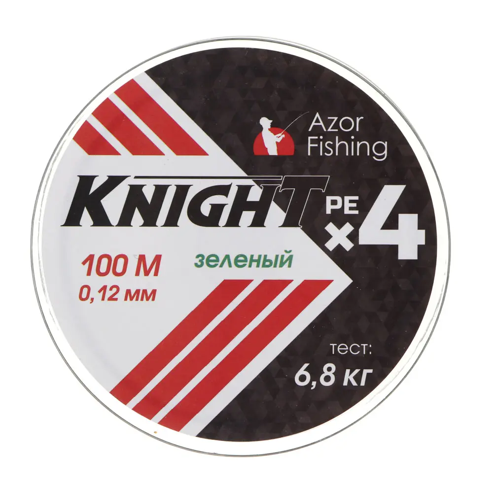 AZOR FISHING Леска плетеная PE "Найт Х4", 100м, 0,12мм, 6,8кг, зеленый - #3