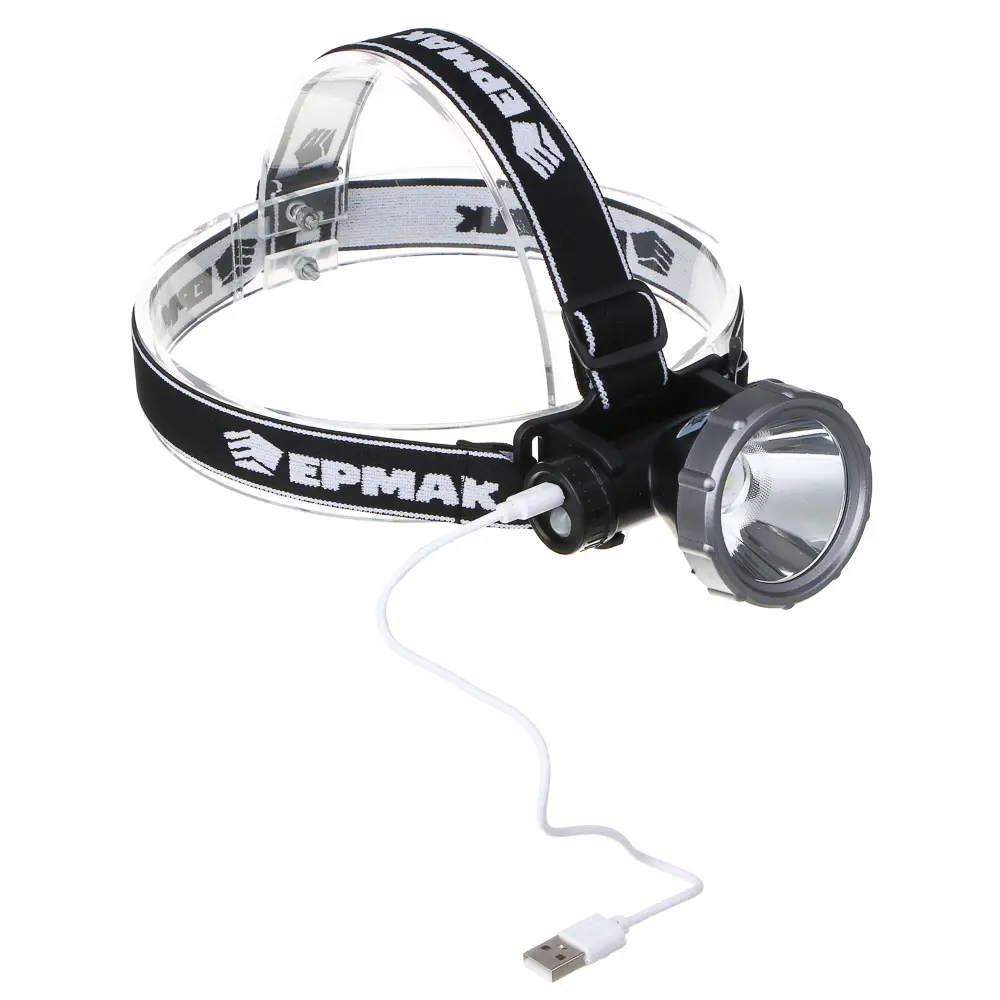 Фонарь налобный тм ЕРМАК, XH-P50 LED, 3 режима, 2000мАч, 8,3х6х7,3см, USB кабель, пластик - #7