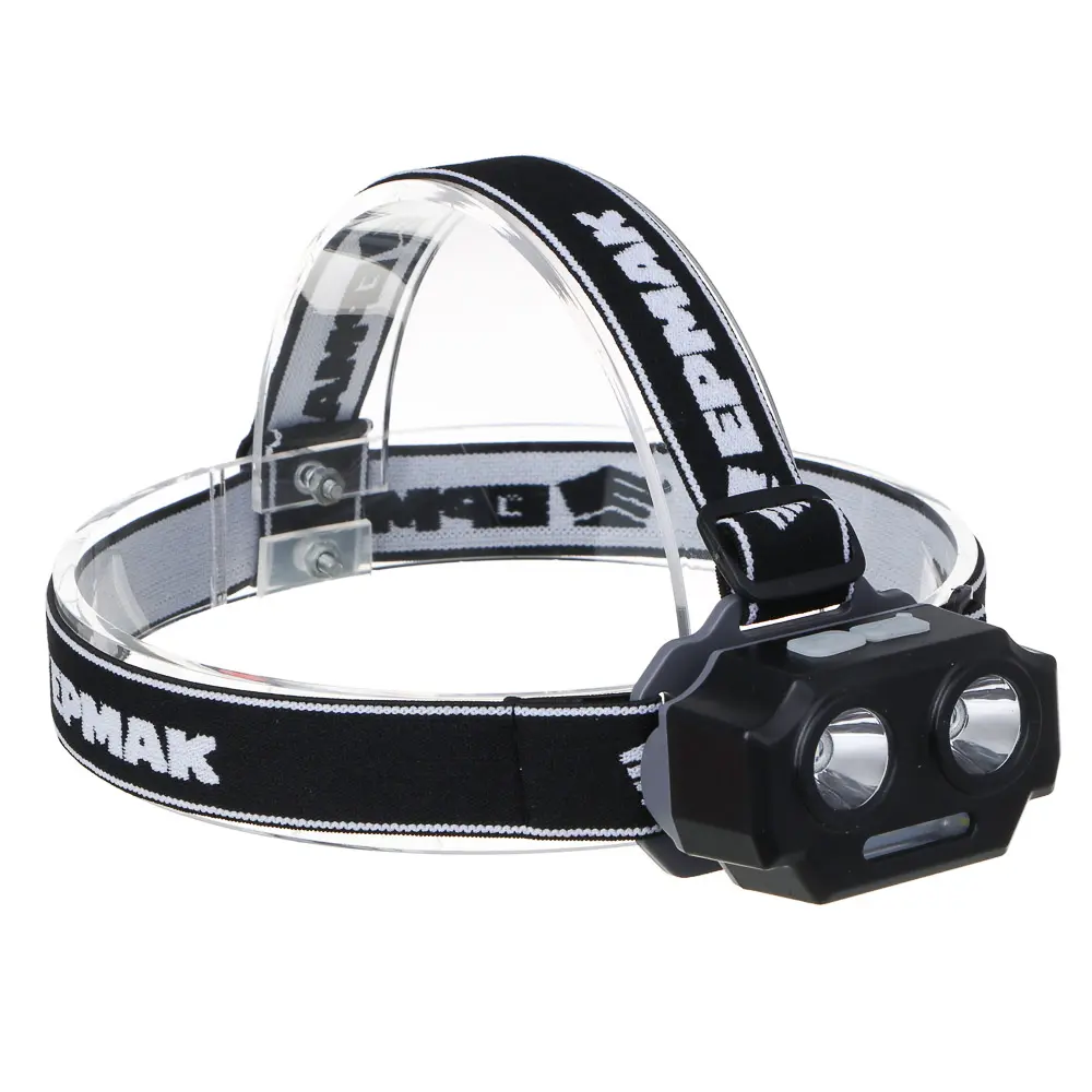 Фонарь налобный тм ЕРМАК, 2 P30 LED +3 SMD, 5 режимов, 1200мАч, 7,2х4,8х4см, USB кабель, пластик - #1