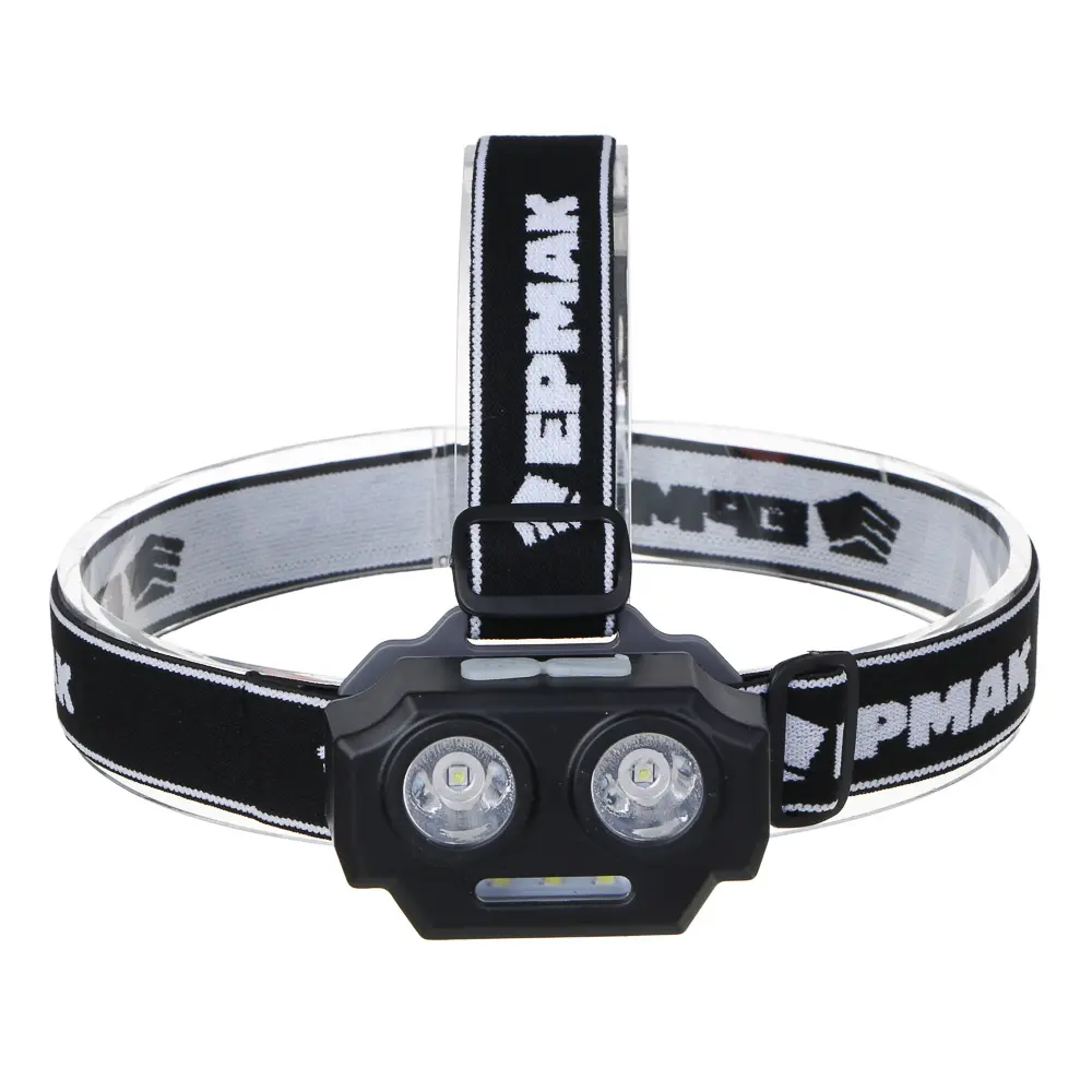 Фонарь налобный тм ЕРМАК, 2 P30 LED +3 SMD, 5 режимов, 1200мАч, 7,2х4,8х4см, USB кабель, пластик - #2