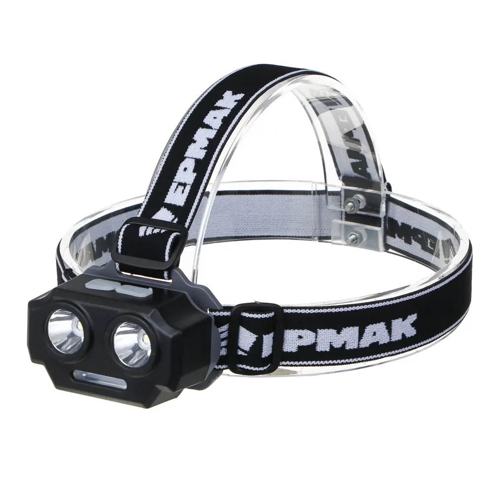 Фонарь налобный тм ЕРМАК, 2 P30 LED +3 SMD, 5 режимов, 1200мАч, 7,2х4,8х4см, USB кабель, пластик - #3
