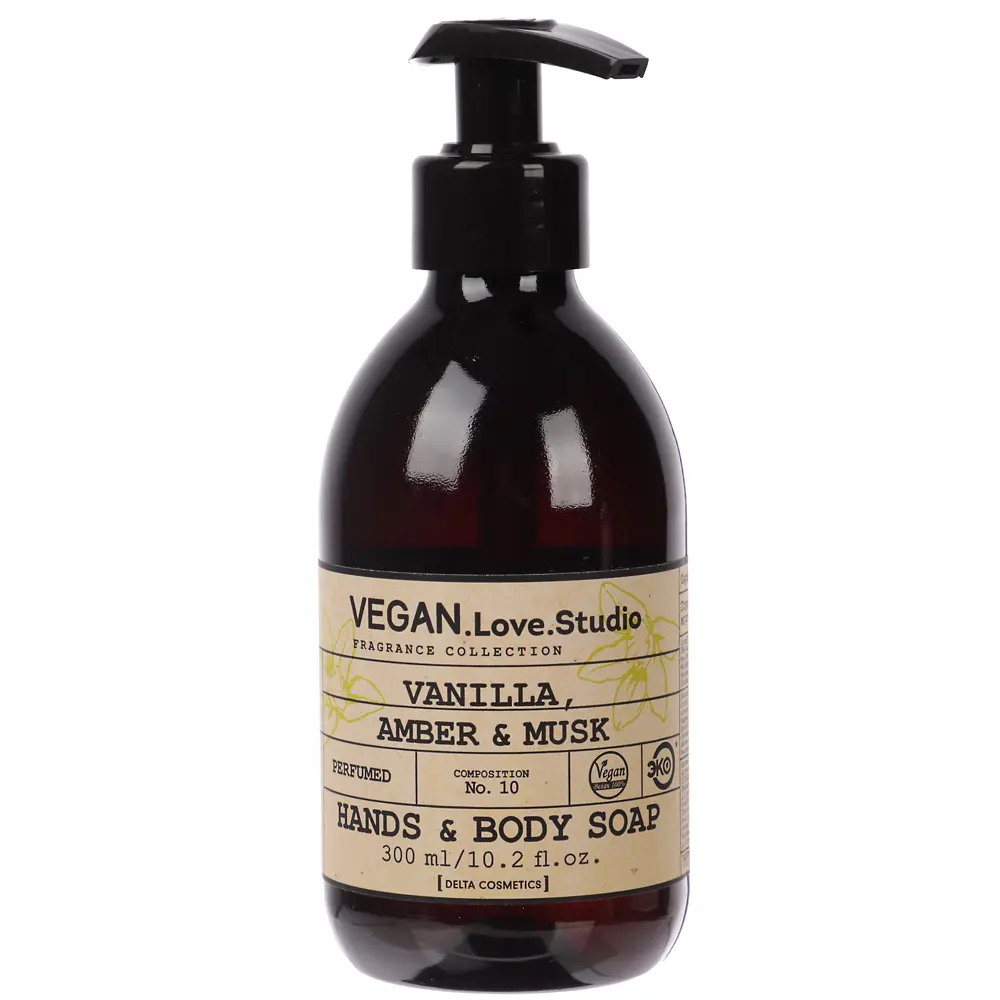 Парфюмированное мыло для рук и тела VEGAN.Love.Studio Vanilla, Amber, Musk, 300мл - #1