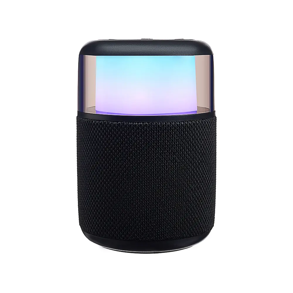 Колонка беспроводная BY GlowSound Mini, 5 Вт,подсветка, 1200мАч, microSD, ВШГ 12x8x8см, черный - #1