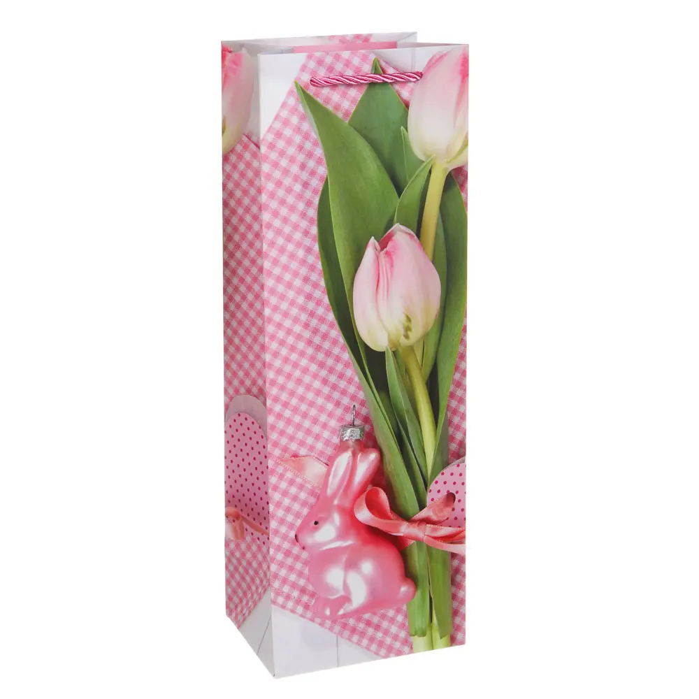 Пакет подарочный бумажный тм LADECOR, 12x9x35 см, для бутылок арт 2, 6 дизайнов - #2