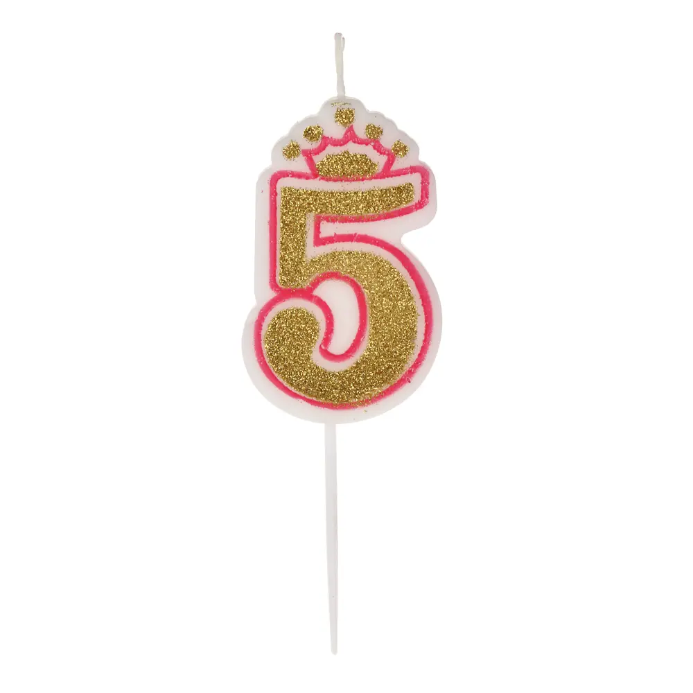 Свеча для торта тм Fntastic 5,6 см, в форме цифр (5), парафин - #1