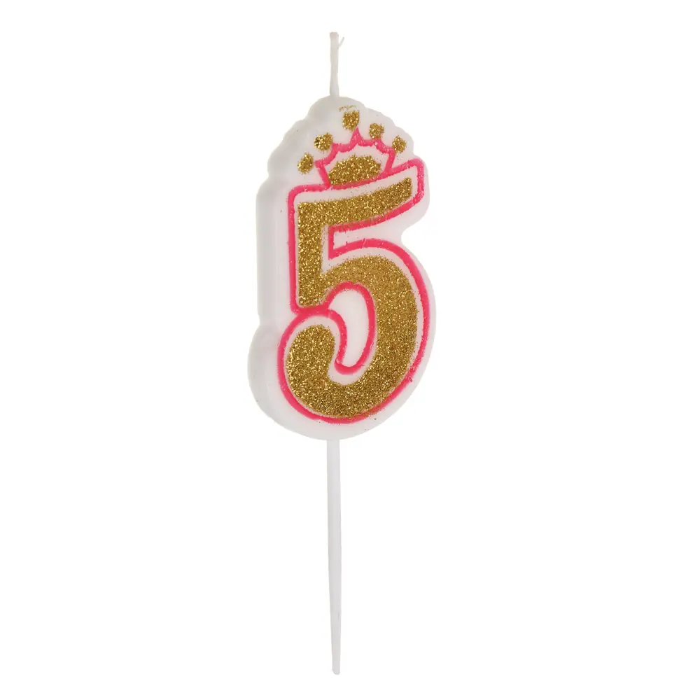 Свеча для торта тм Fntastic 5,6 см, в форме цифр (5), парафин - #2
