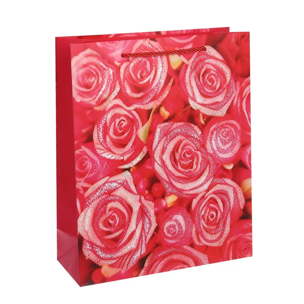 Пакет подарочный бумажный тм LADECOR, L 26x32x10 см, "Цветы" арт 1, 6 дизайнов - #2