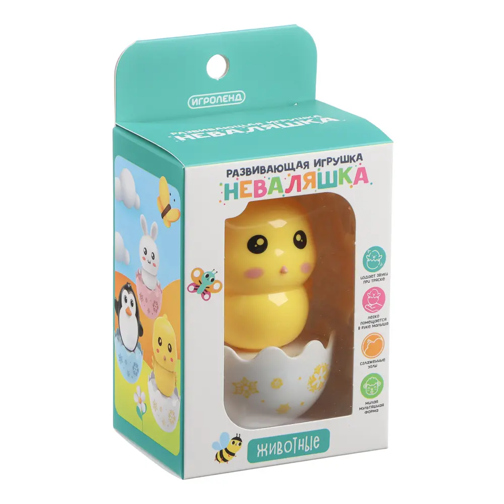 Развивающая игрушка Неваляшка "Животные", ИГРОЛЕНД, ABS - #16