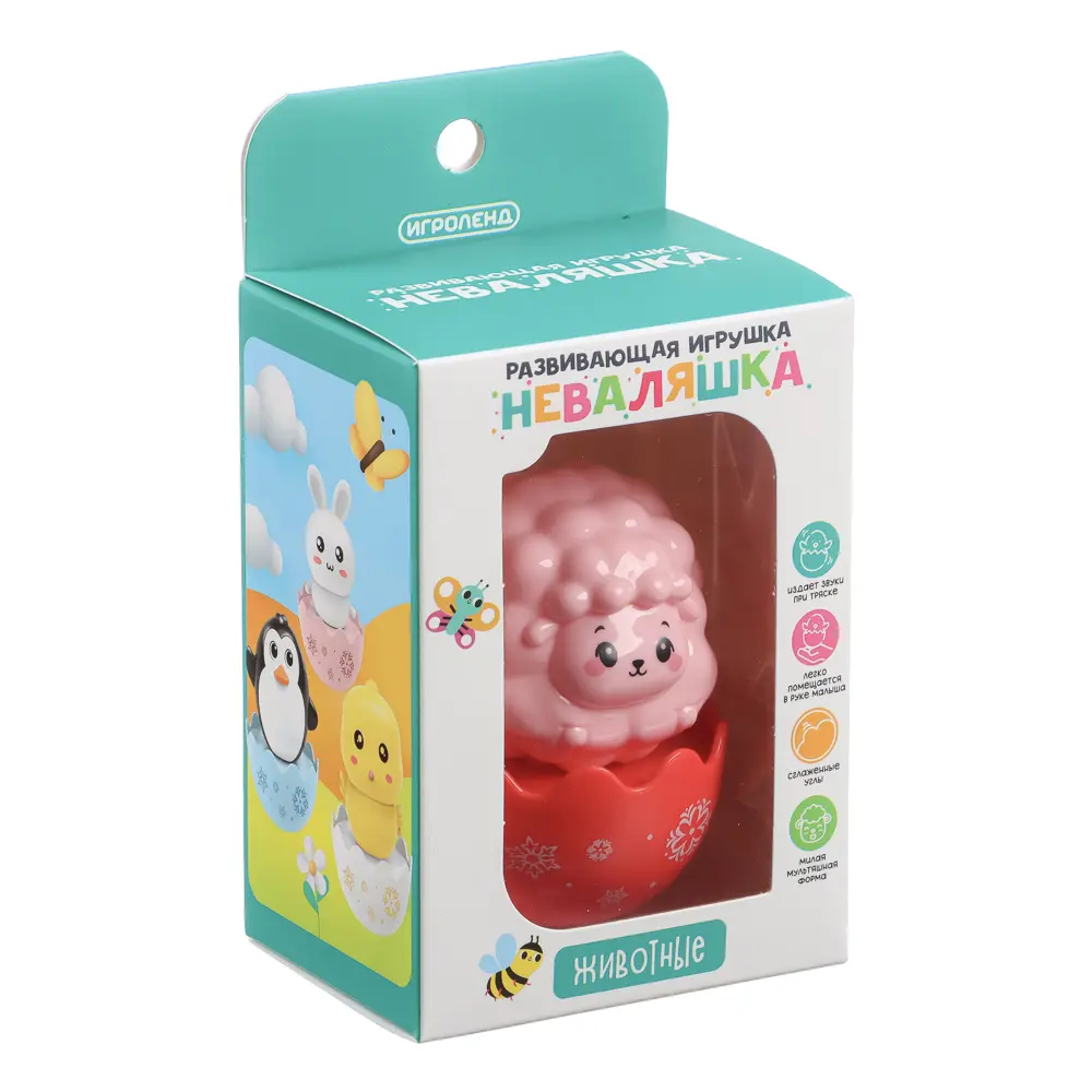 Развивающая игрушка Неваляшка "Животные", ИГРОЛЕНД, ABS - #24