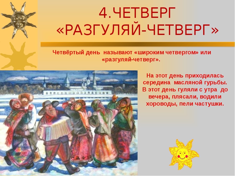 Нарисовать символы каждого дня масленицы 4 класс