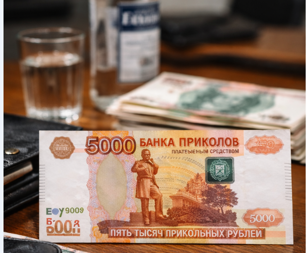 В Оренбуржье жительница приобрела спиртной напиток, рассчитавшись пятитысячной купюрой “Банка приколов”