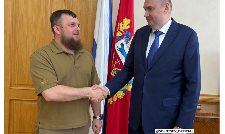 Евгений Солнцев встретился с командиром добровольческого отряда БАРС-6 «Форштадт»