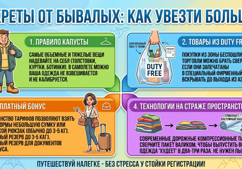 Искусство летать налегке: как собрать ручную кладь и избежать сюрпризов в аэропорту