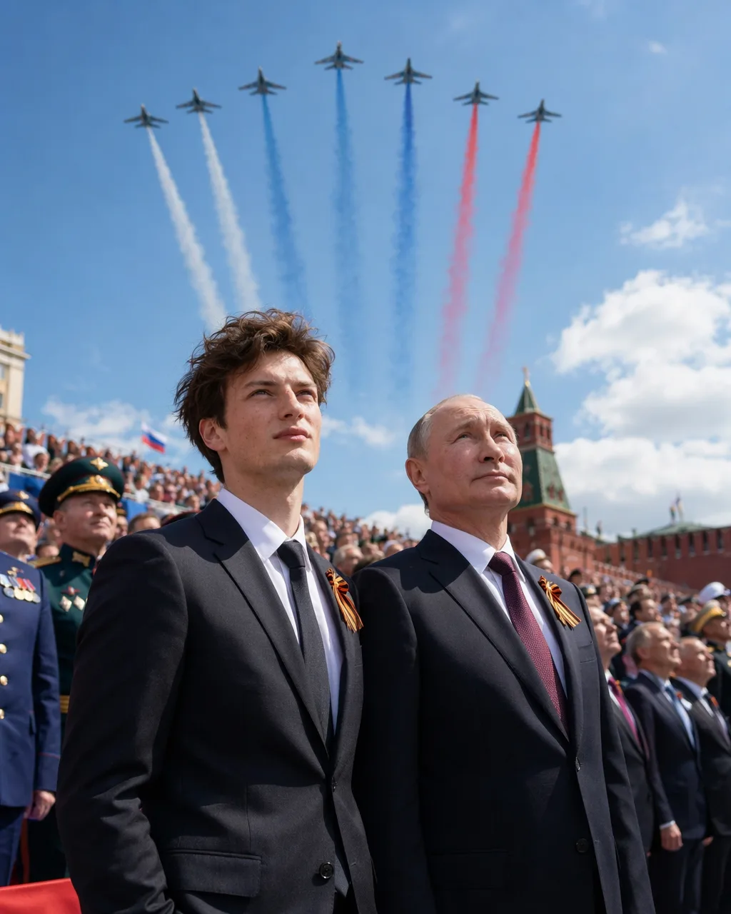 Пример AI-фото к 9 Мая в стиле Полет Победы