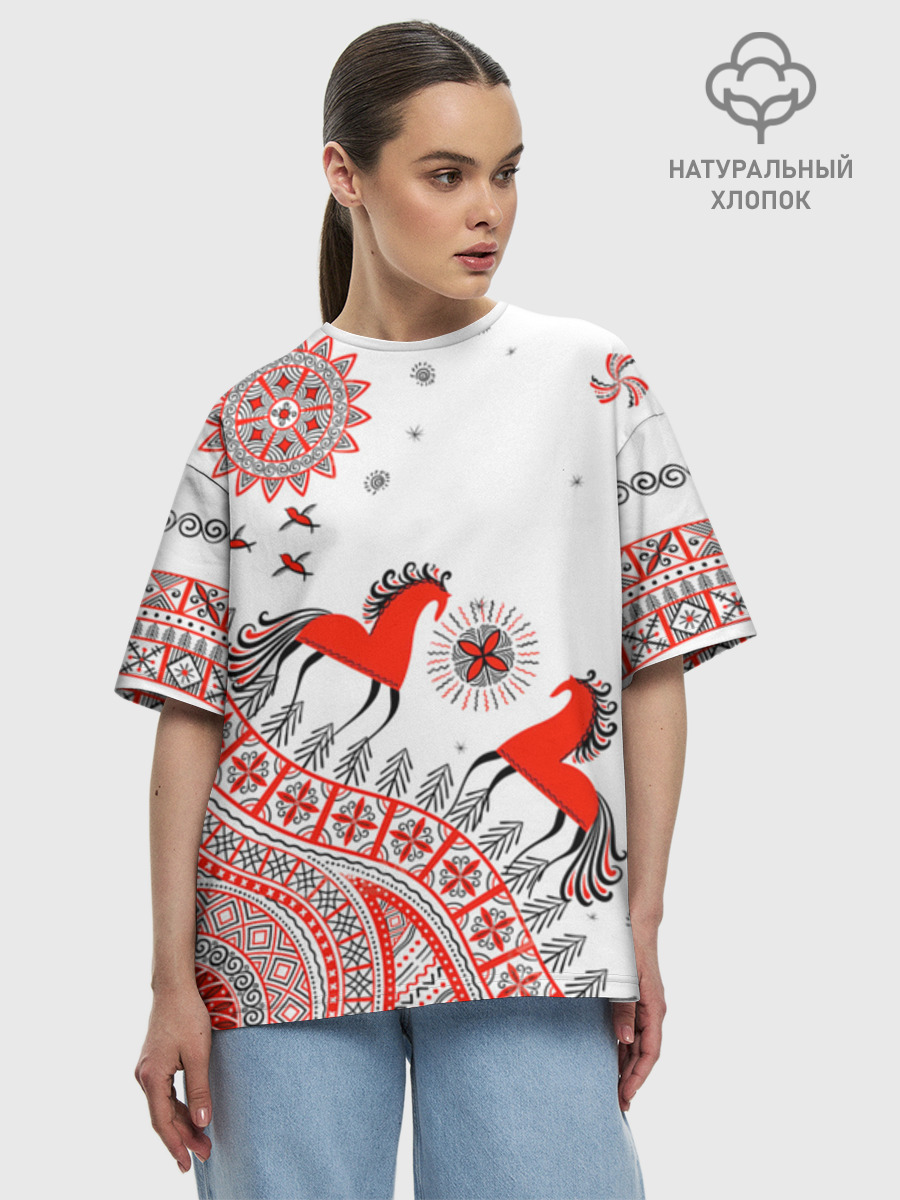 Футболка женская оверсайз из хлопка