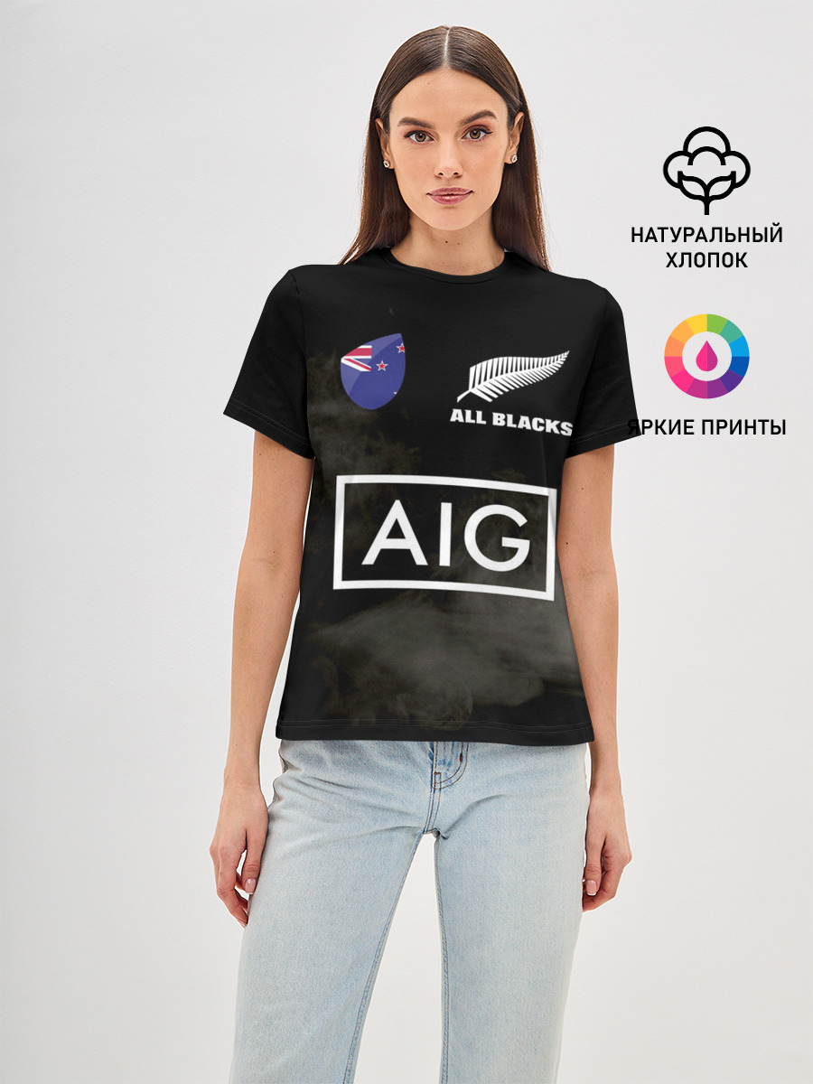 ALL BLACKS — Женская базовая футболка