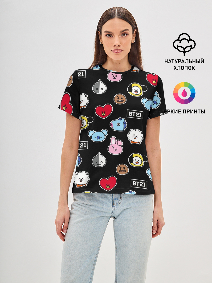BT21 | BTS | БТС | BANGTAN BOYS — Женская базовая футболка