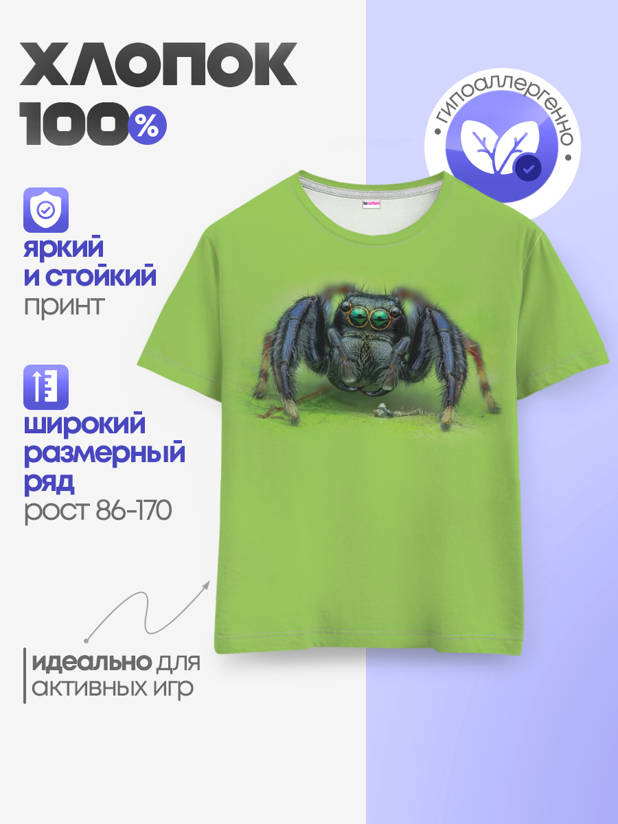 ПАУК С ГЛАЗКАМИ — Детская базовая футболка