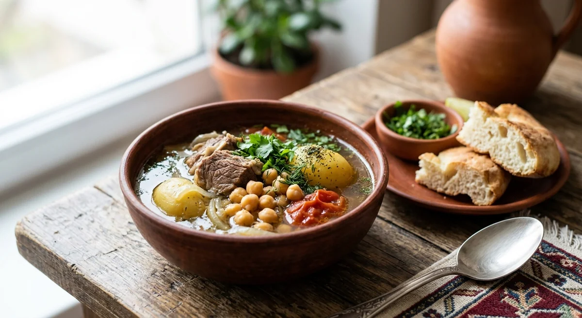 Azerbaijani Bozbash (Lamb Soup with Chickpeas)