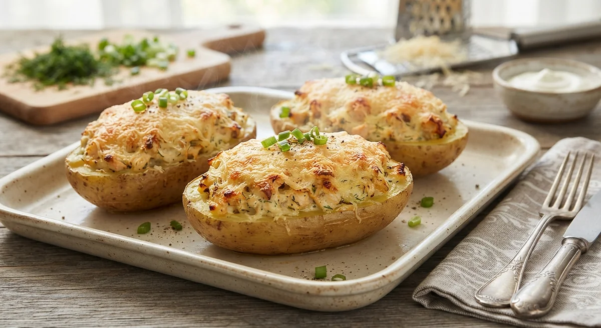 Stuffed Potatoes with Chicken, Cheese and Sour Cream