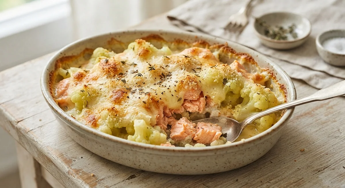 Baked Pink Salmon with Cauliflower