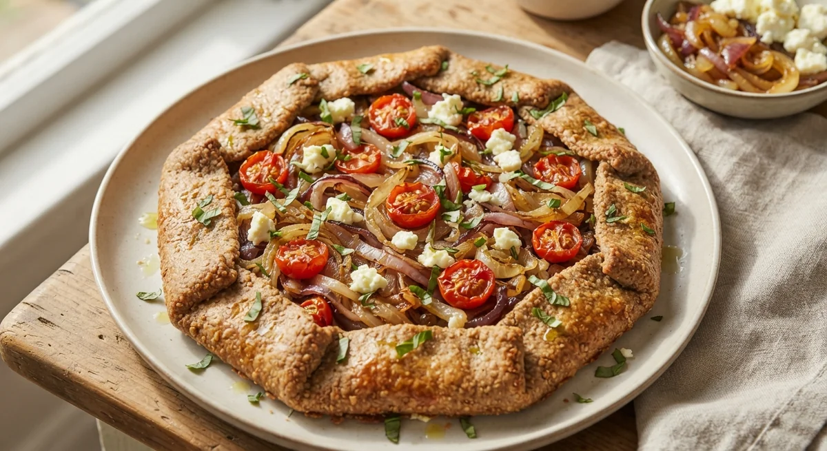 Buckwheat Galette with Onions and Feta