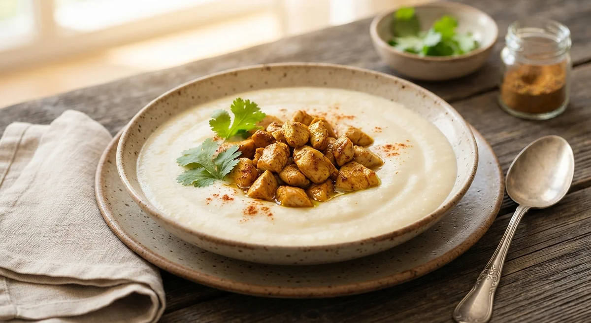 Cauliflower Cream Soup with Chicken