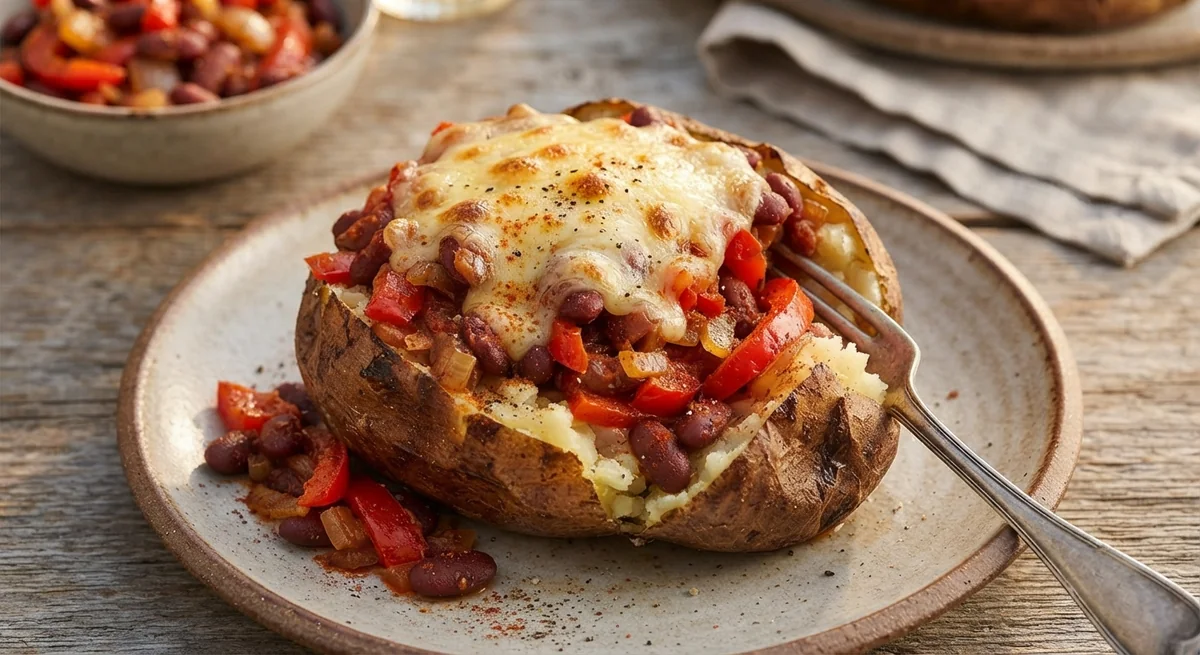 Крошка картошка с фасолью и сыром